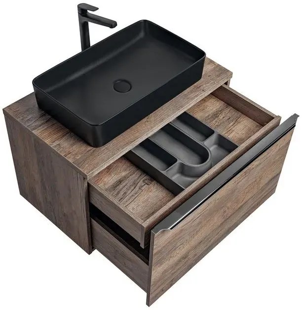 Szafka pod umywalkę nablatową SANTA FE OAK 80 cm dąb z blatem COMAD