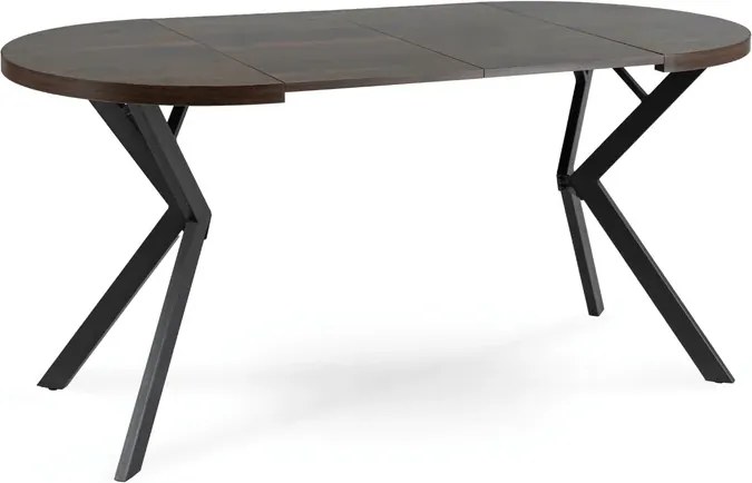 Stół Okrągły Rozkładany DORIAN 80-160 cm Orzech/Czarny Nowoczesny Loft