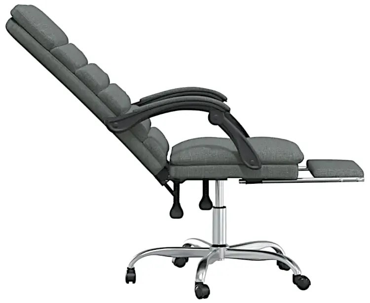 Ciemnoszary rozkładany fotel masujący z podnóżkiem - Olion 3X