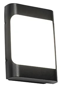 Zewnetrzna Designerska lampa ścienna zewnętrzna czarna z LED IP44 z czujnikiem zmierzchu - Khuvan Nowoczesny Oswietlenie zewnetrzne