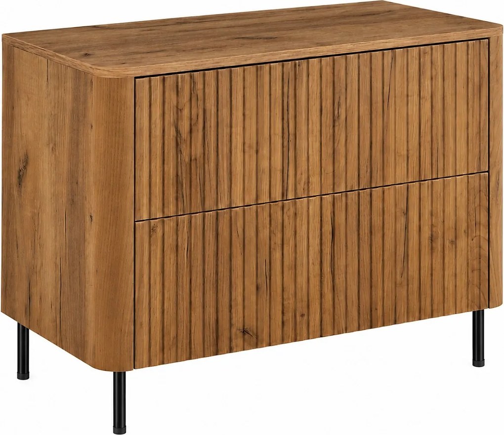 Szafka łazienkowa 80, Dąb craft, blat dąb craft, nogi czarne, 80,8 x 44,2 x 65 cm