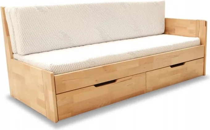 Łóżko rozsuwane z szufladami Duo B drewniane