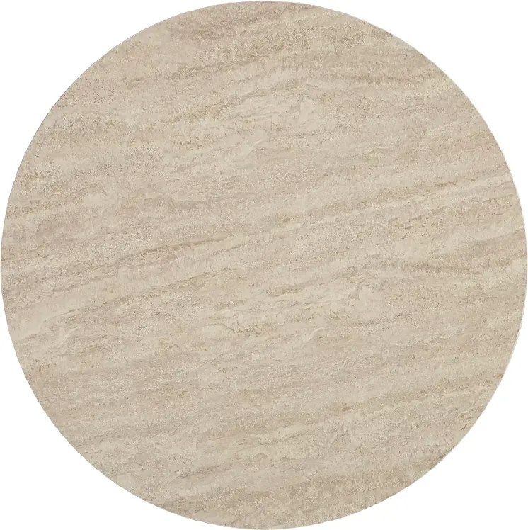 Okrągły stół jadalniany AMADEO z ceramicznym blatem 90x90 cm, beżowy