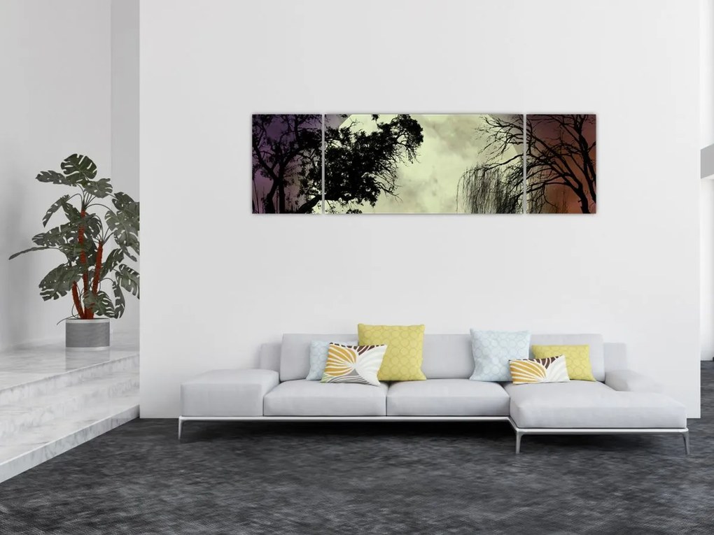 Obraz - Księżyc w pełni nad powierzchnią (170x50 cm)