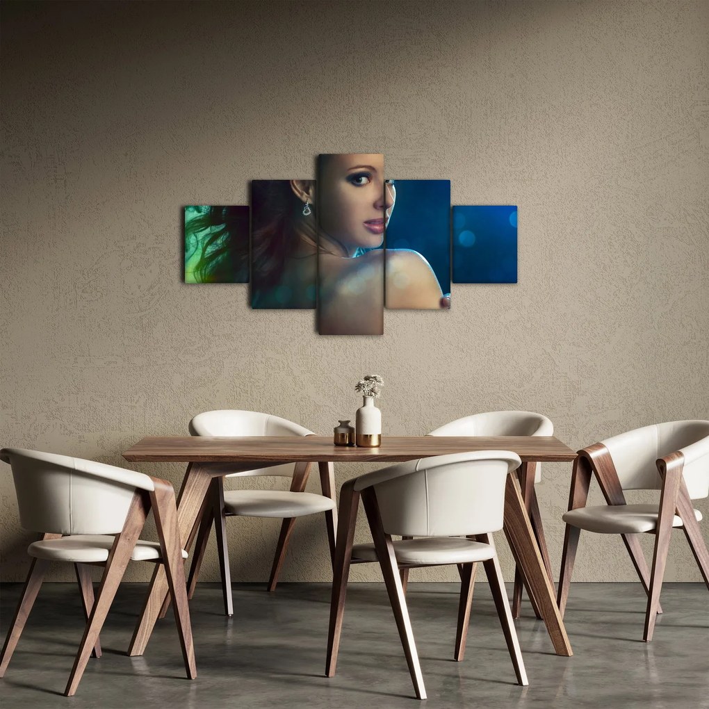 Obraz - Spojrzenie młodej kobiety (125x70 cm)