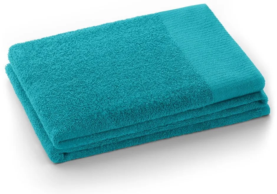 Turkusowy bawełniany ręcznik kąpielowy frotte 70x140 cm Amari – Restilo