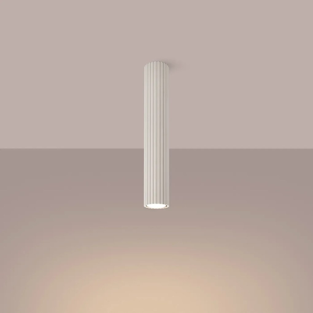 Plafon KARBON 40 beżowy ryflowany  SOLLUX  LIGHTING