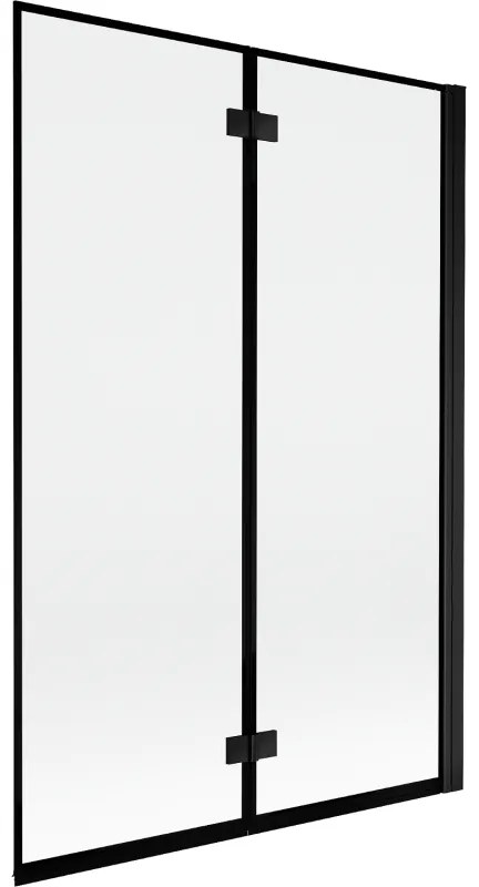 Mexen Mist parawan nawannowy 2-skrzydłowy prawy 120 x 150 cm, czarna ramka, czarny - 8A9-120-002-70-70-P