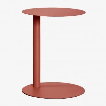 Okrągły Stolik Pomocniczy Ø40 Cm Ze Stali Yannik Terracota - Sklum
