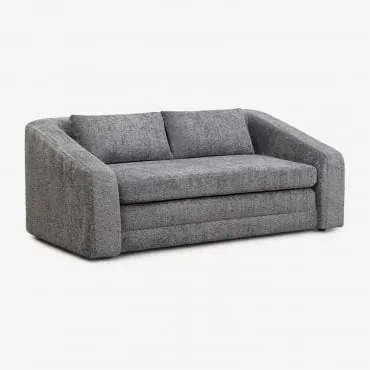 Dwuosobowa Rozkładana Sofa Dalila Z Tkaniny Bouclé Curly Antracita Grey - Sklum