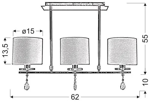 Kremowa potrójna lampa wisząca - D227 E6-H58
