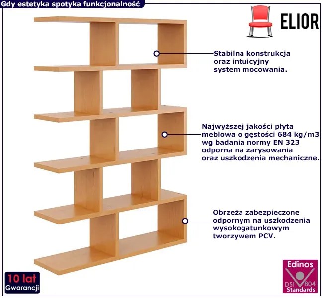 Regał otwarty w kolorze olcha wiszący lub stojący L2-P13