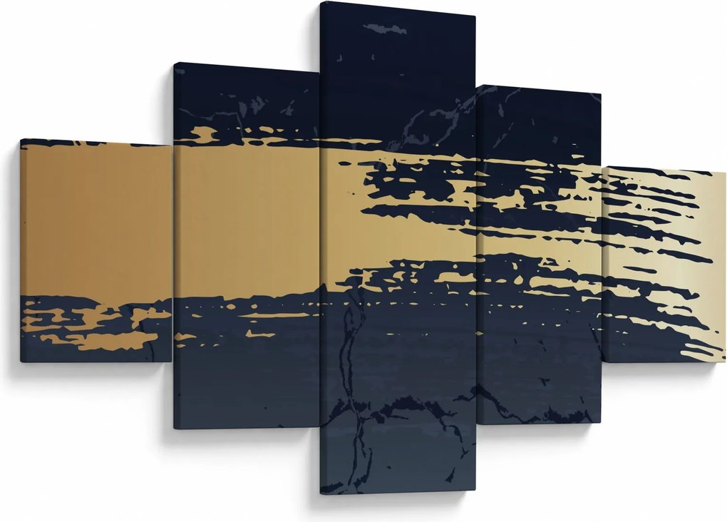 Obraz - Niebiesko-złota abstrakcja N⁰2 (125x70 cm)