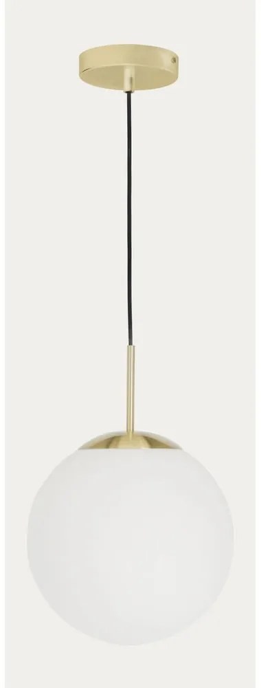 Lampa wisząca w biało-złotym kolorze ze szklanym kloszem ø 30 cm Mahala – Kave Home