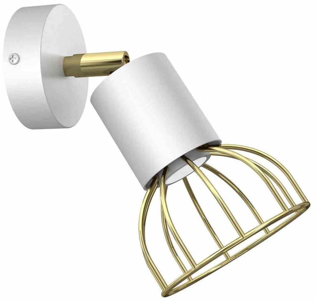 Kinkiet DANTE, pojedynczy kierunkowy, biały White/Gold 1x mini GU10