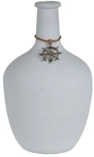 Wazon szklany z marynistyczną dekoracją