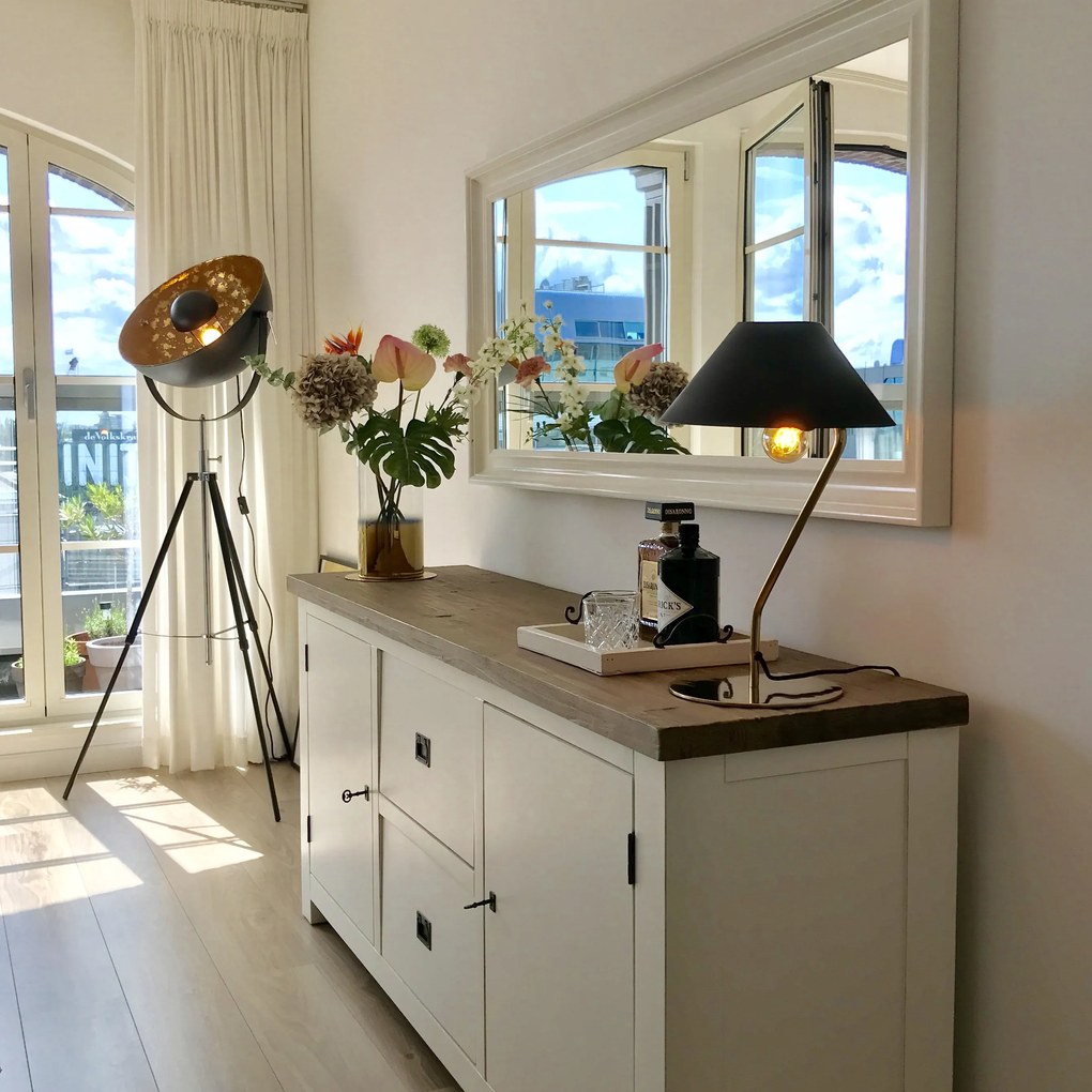 Industrialna lampa podłogowa na trójnogu czarna - Magna 50 Eglip