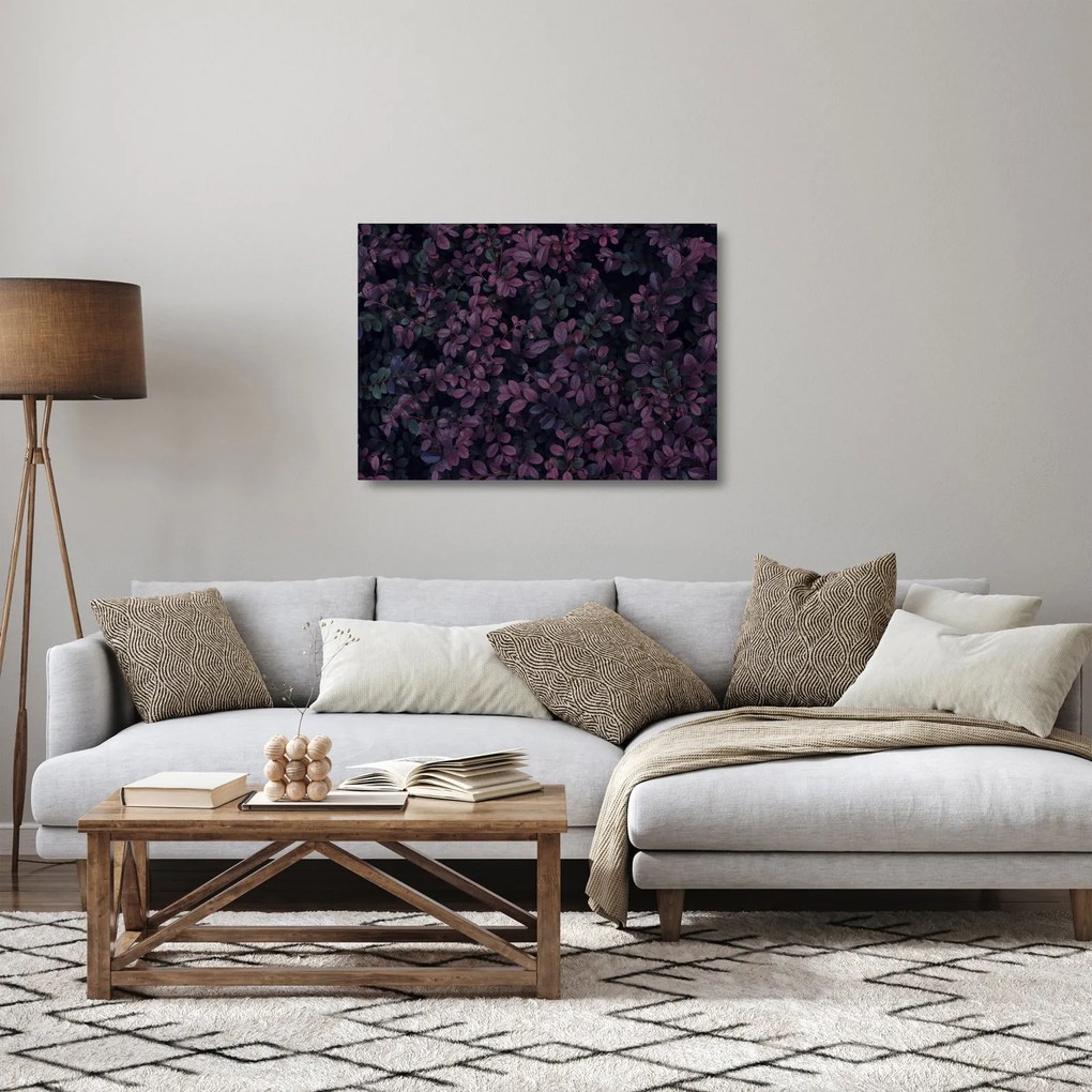 Obraz na szkle ciemnoczerwonych liści (70x50 cm)