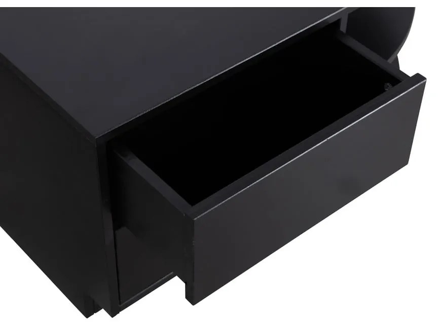 Czarna modułowa szafka pod TV z litego drewna sosnowego 78x40 cm Finca – WOOOD