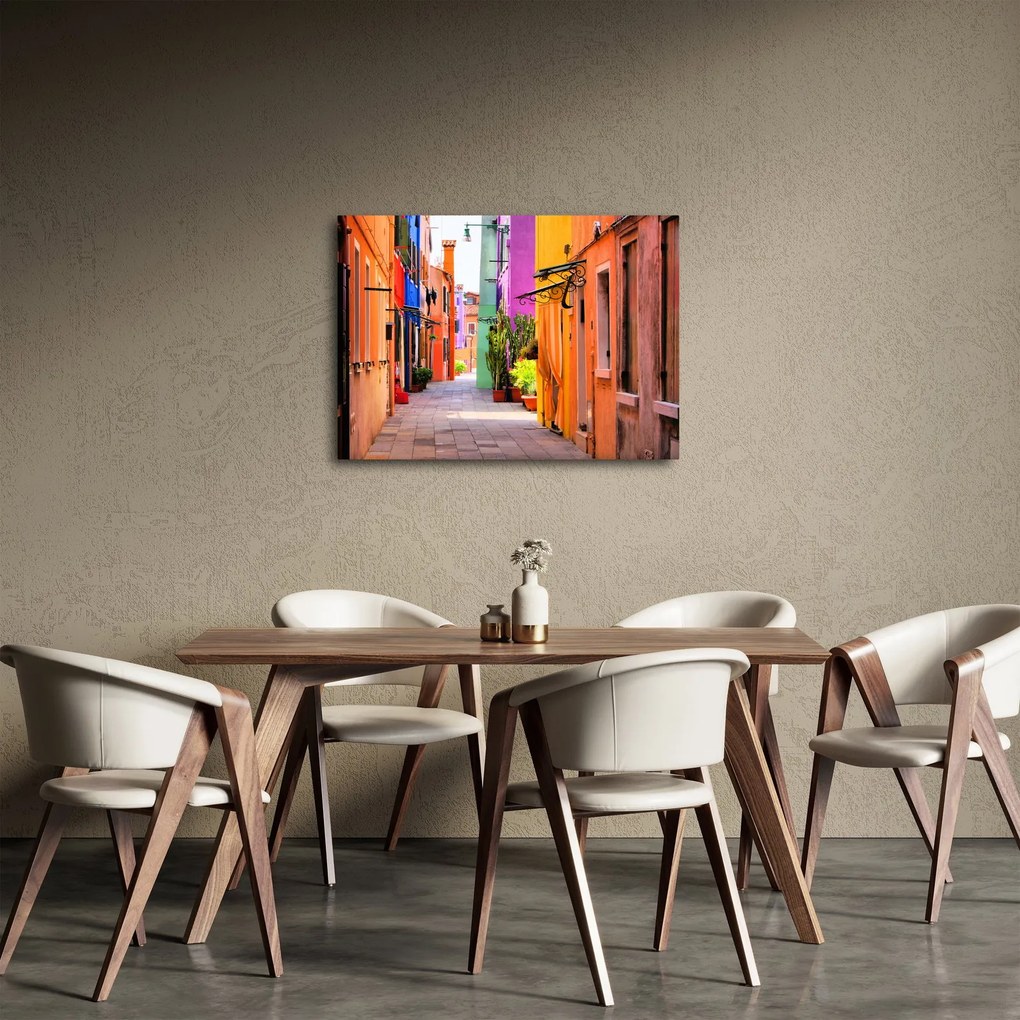 Obraz kolorowej włoskiej ulicy (70x50 cm)