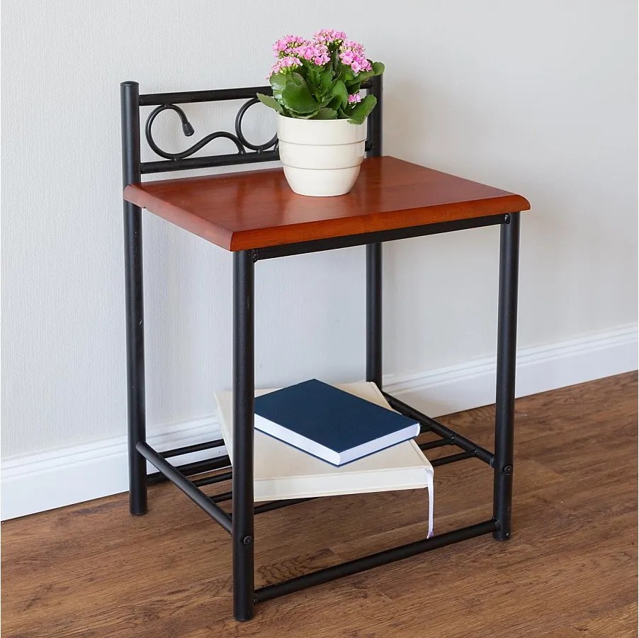 Szafka nocna 64x45x35 cm czarny metal