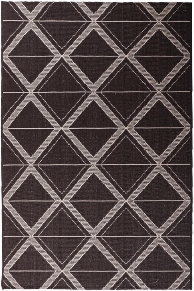 Dywan Jeans Romby Brązowy Zewnętrzny 140x190 Prostokąt