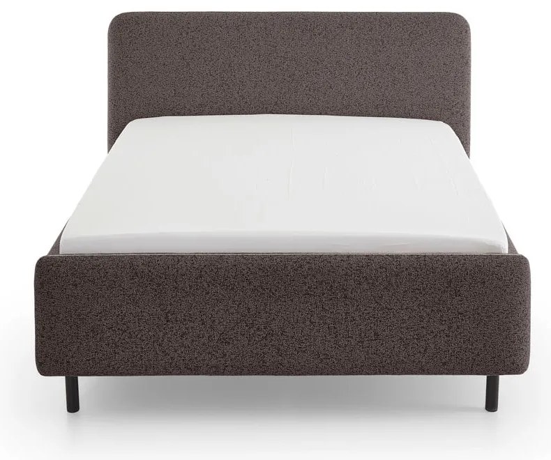 Antracytowe tapicerowane łóżko dwuosobowe ze schowkiem ze stelażem 140x200 cm Primo – Meise Möbel