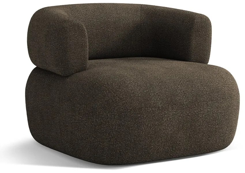 Brązowy fotel z materiału bouclé Jenny – Micadoni Home