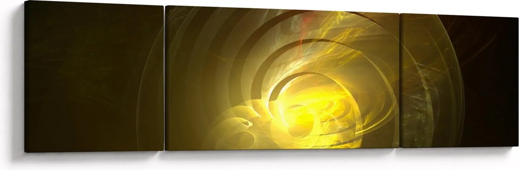 Obraz żółtej abstrakcyjnej spirali (170x50 cm)