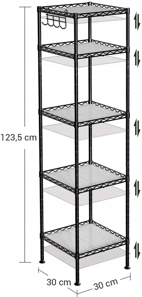 Czarny regał łazienkowy w stylu loft - Wifin