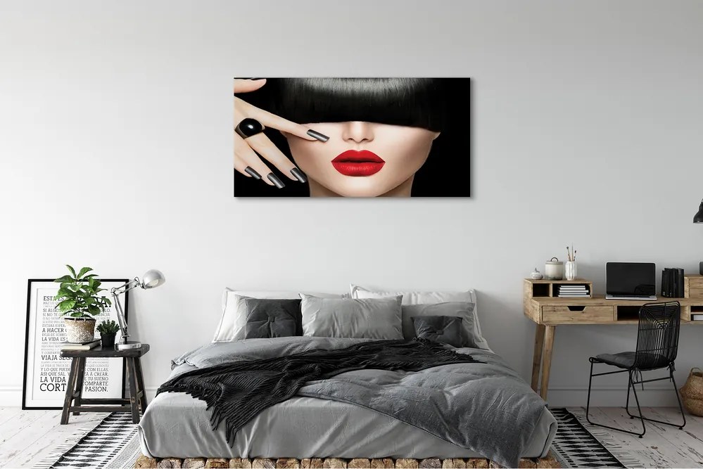 Obraz canvas na ścianę Kobieta z Czerwonymi Ustami