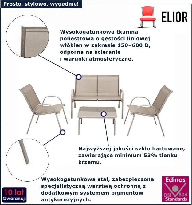 Beżowy komplet mebli ogrodowych T4-H64