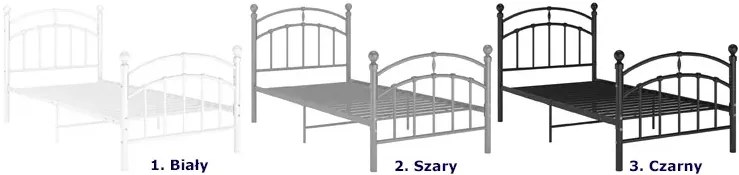 Szare metalowe łóżko jednoosobowe 90x200 cm - Serafi