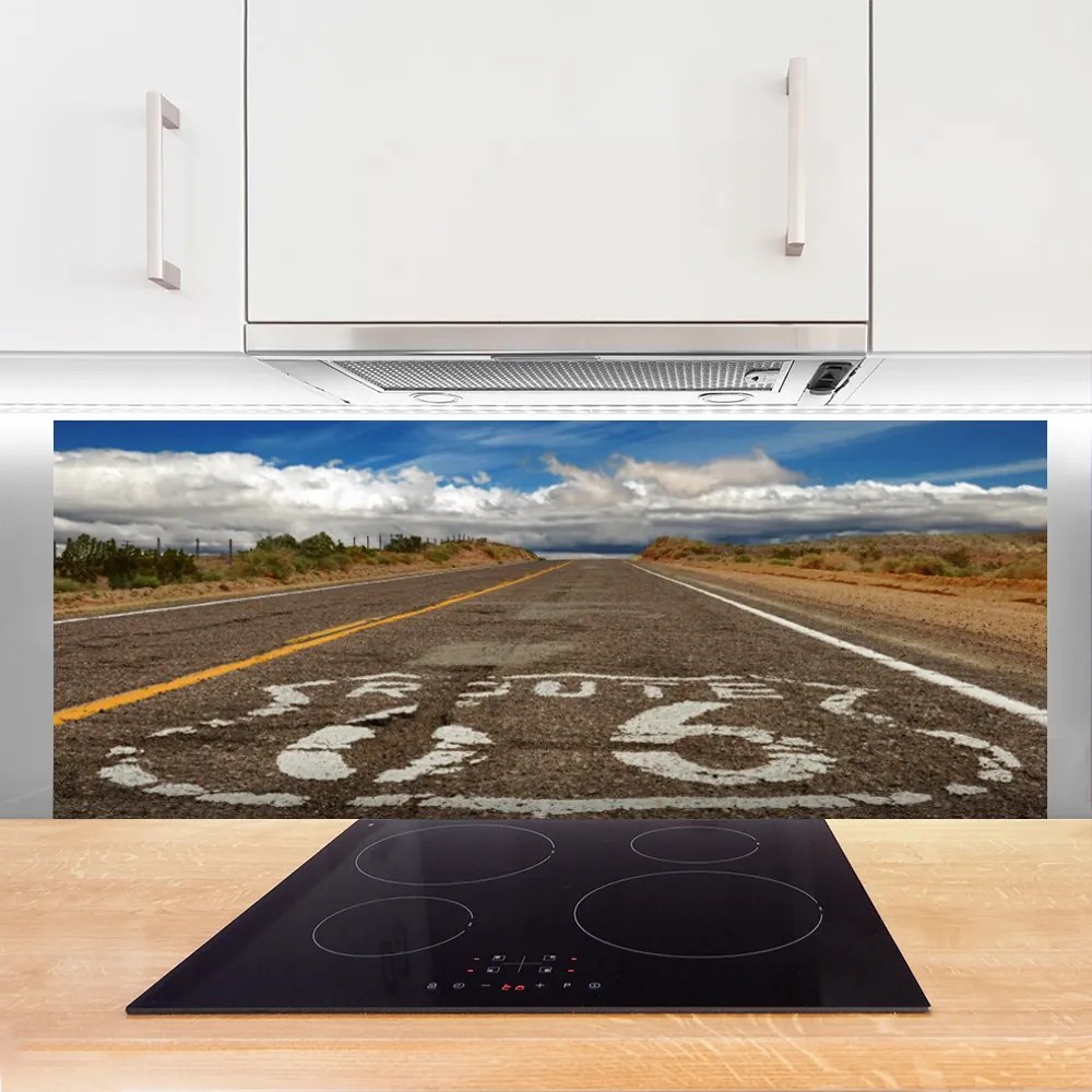 Panel Szklany Pustynna Trasa w Słońcu