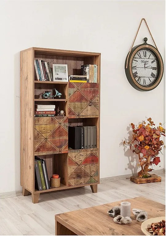 Półka z płyty wiórowej pokrytej melaminą – 80 x 155 x 36 cm – Sosna atlantycka – Drewno