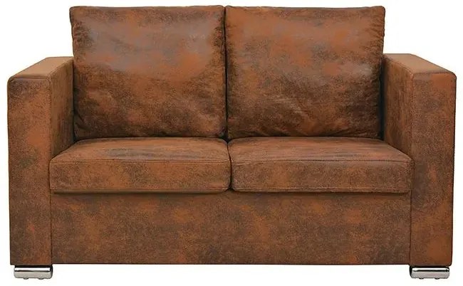 Przytulna brązowa sofa dwuosobowa - Pelagio 2Q