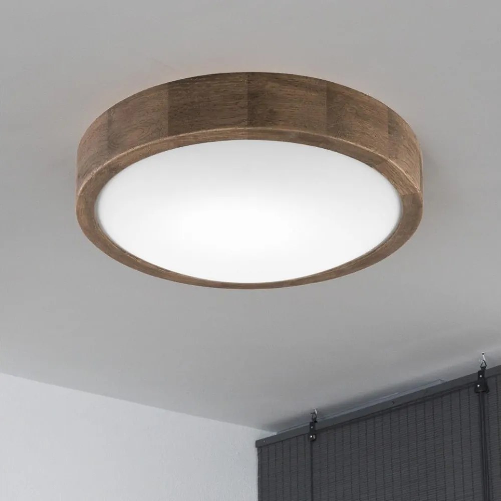 Brilagi-LED RGBW ściemnialna oprawa sufitowa CARVALHO SLIM 1xE27/9W/230V Wi-Fi dąb śr. 27 cm
