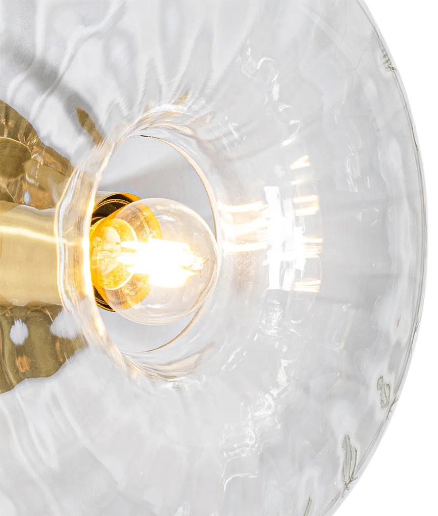 Lampa ścienna art deco złota ze szkłem - Ayesha ArtDeco Oswietlenie wewnetrzne