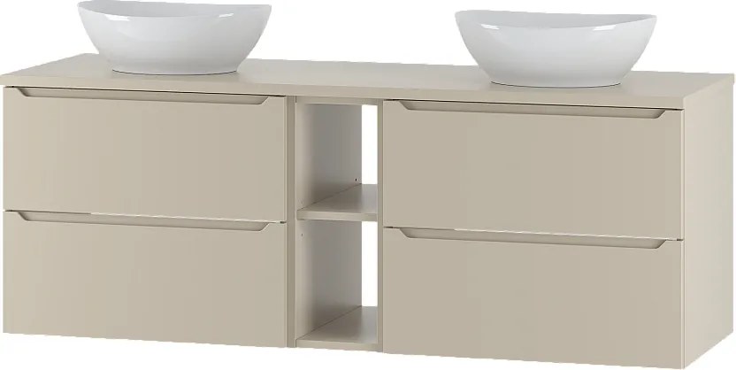 Kaszmirowy Zestaw do Łazienki 140cm Szafka Regał Blat Umywalka Etna