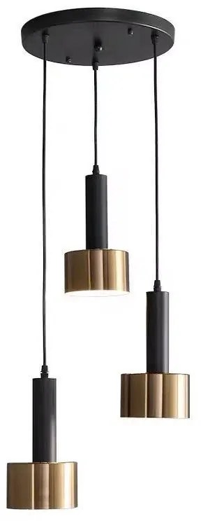 Lampa sufitowa loftowa metalowa wisząca AT26-3SZ-Black+Gold