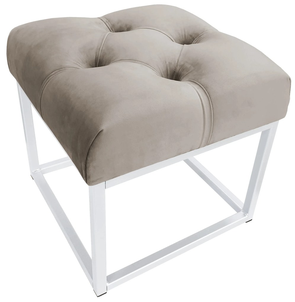 Pufa CHESTERFIELD LOFT ławka postawa biała MG09