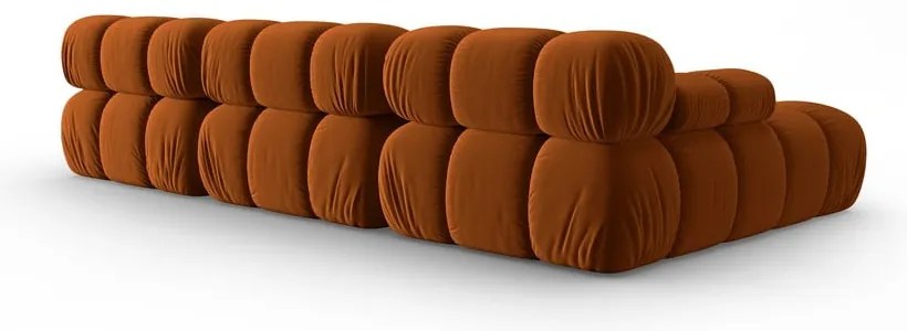 Pomarańczowa aksamitna sofa 285 cm Bellis – Micadoni Home