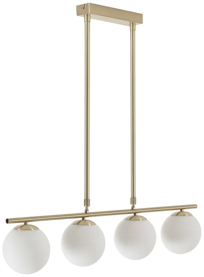 Lampa sufitowa w biało-złotym kolorze ze szklanym kloszem ø 14 cm Mahala – Kave Home
