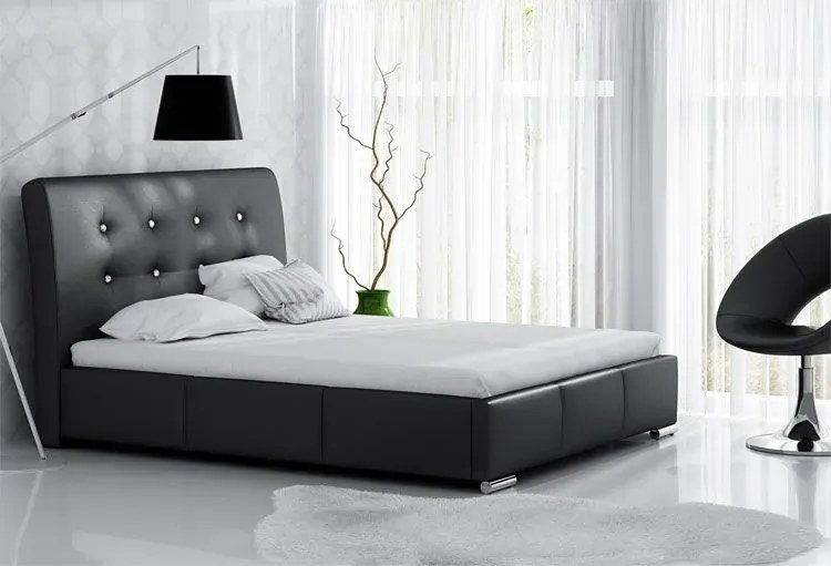 Łóżko tapicerowane glamour Helik 140x200 - 44 kolory