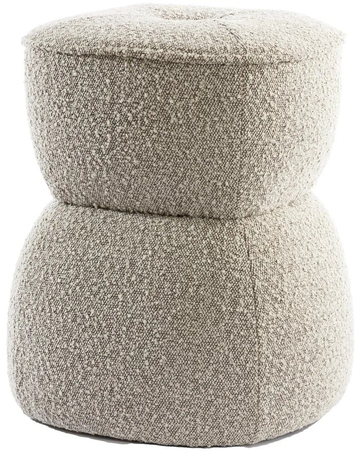 Beżowy puf z materiału bouclé Leyla – Light &amp; Living