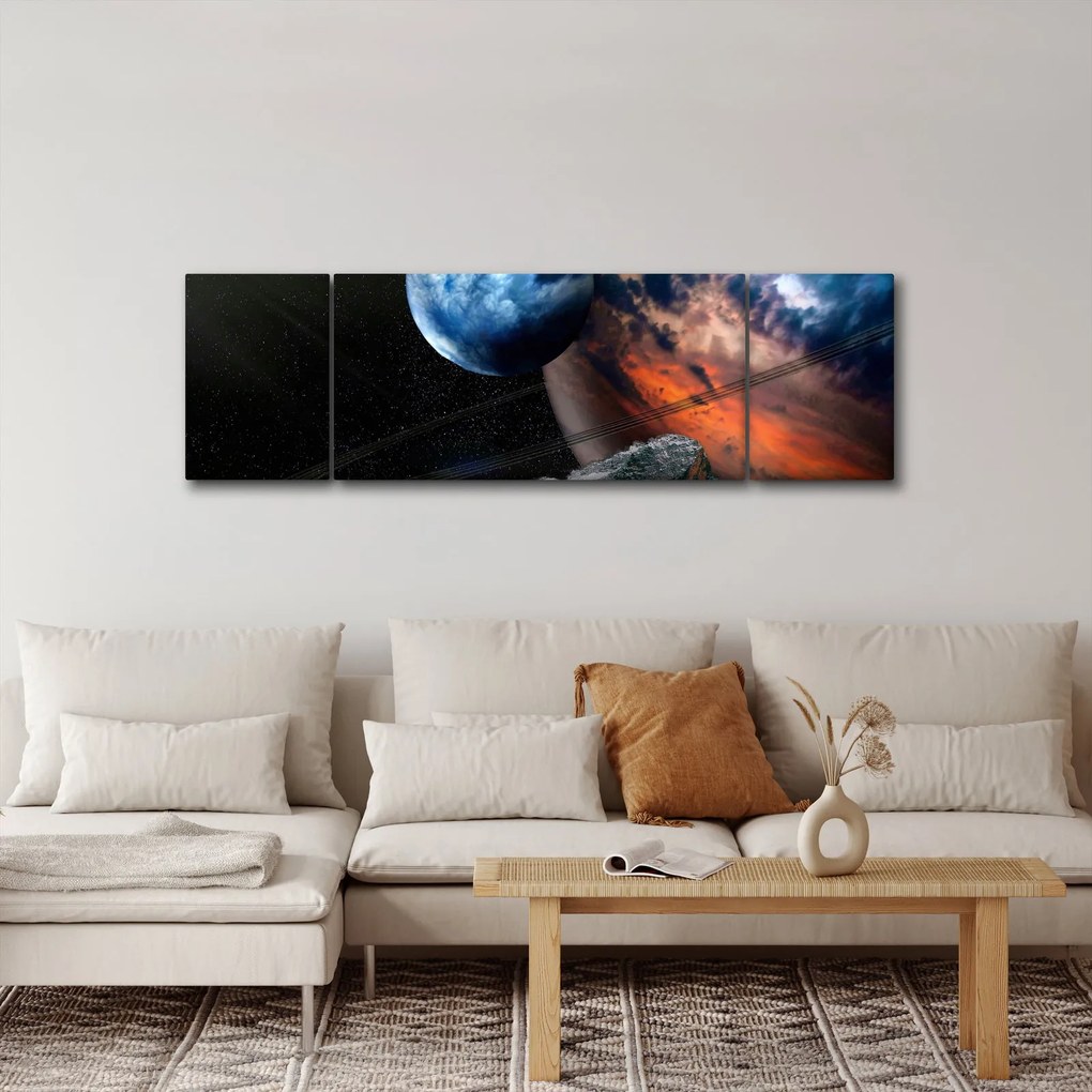 Obraz planety w kosmosie (170x50 cm)