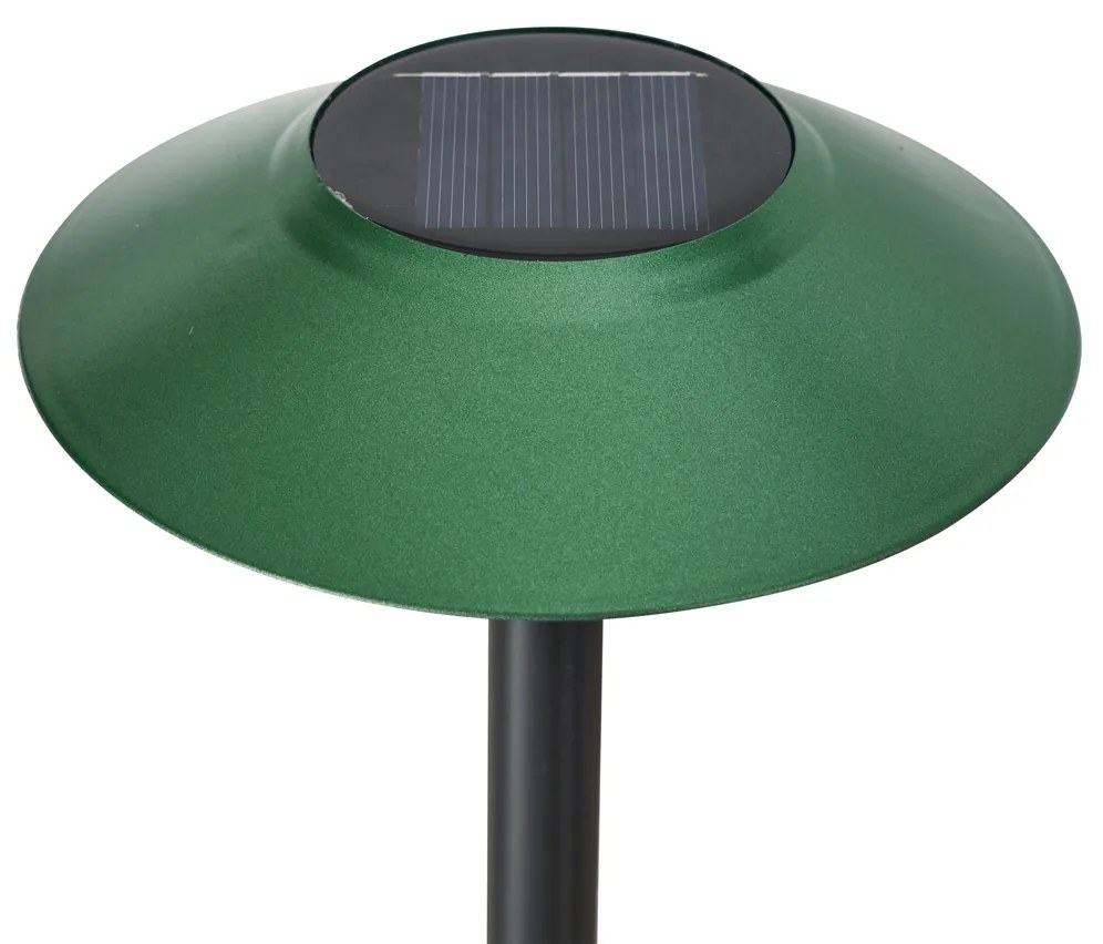 Zestaw 4 zielonych reflektorów ogrodowych na szpikulcu z LED, solarnych IP44 - Mushroom