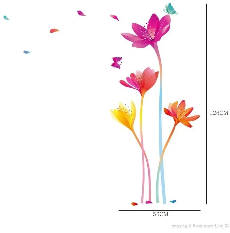 Komplet naklejek Ambiance Rainbow Flowers