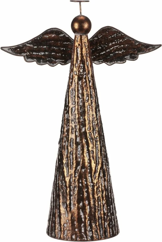 Świąteczna metalowa dekoracja do postawienia Anioł, rozmiar XL, miedziany
