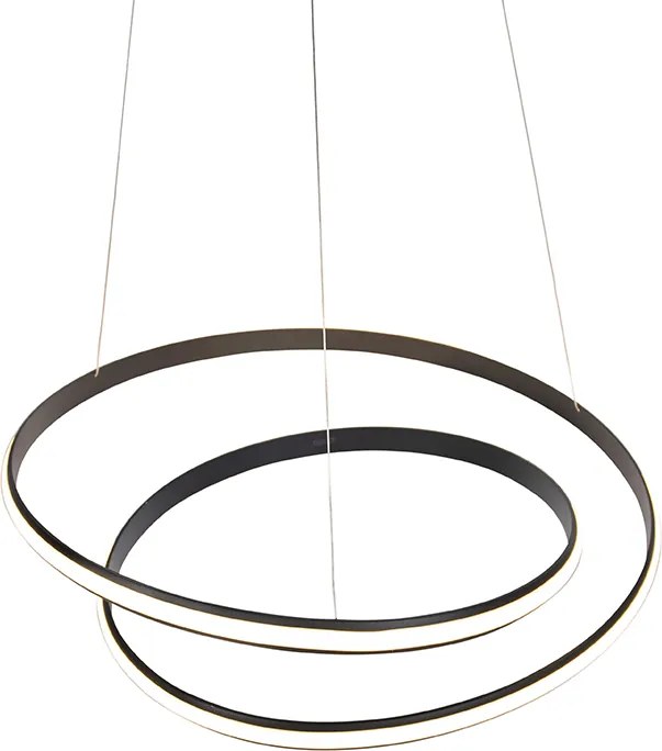 Nowoczesna lampa wisząca czarna 74 cm z LED - Rowan